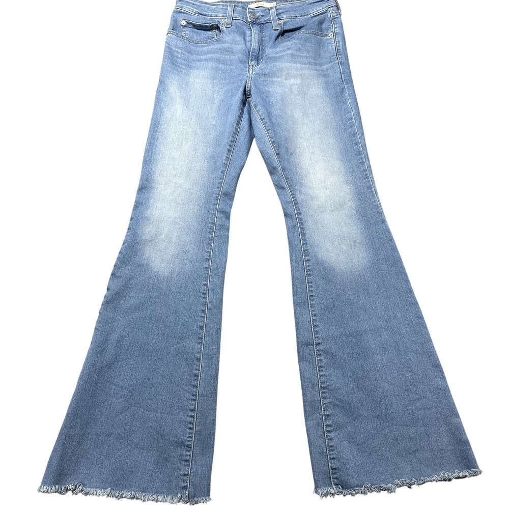 Levis Jeans Womens 30 Blue 726 High Rise Flare Light Wash Fit Denim Boho 30x31.5